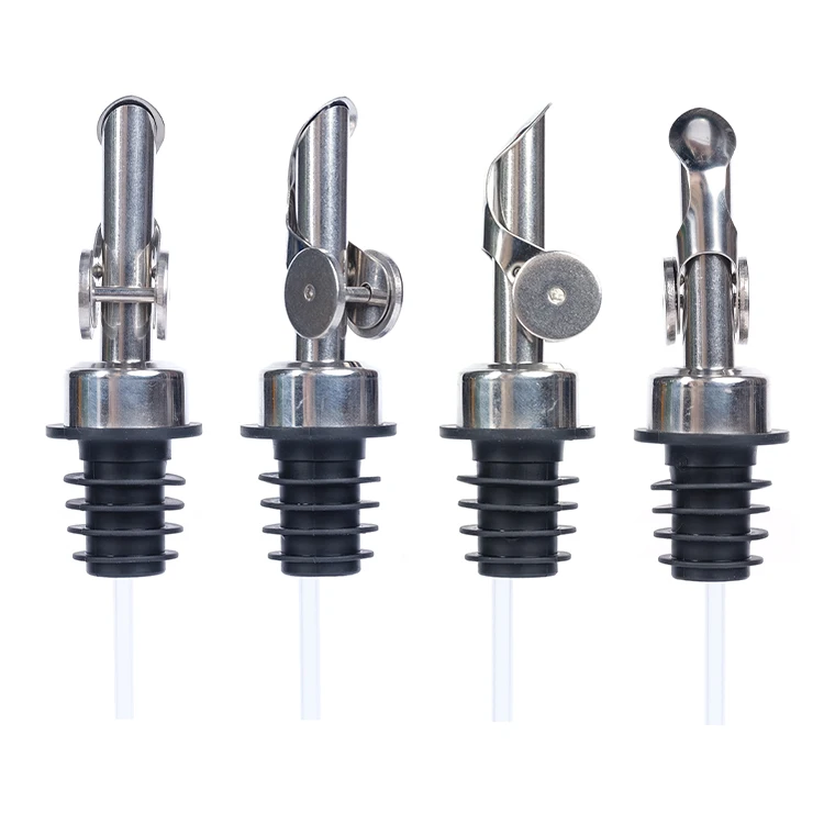 4 Beccucci Versatori Automatici Per Liquori In Acciaio Inox Oro - Erogatori Per Olio, Aceto, Vino E Alcool