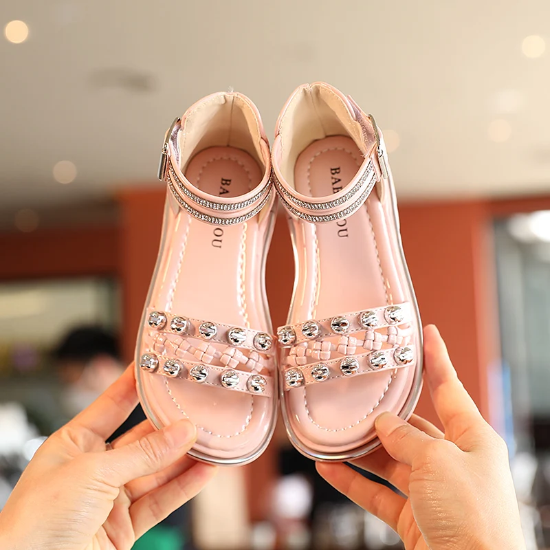 
 2021 летние детские сандалии, обувь в римском стиле для девочек, детская пляжная обувь  