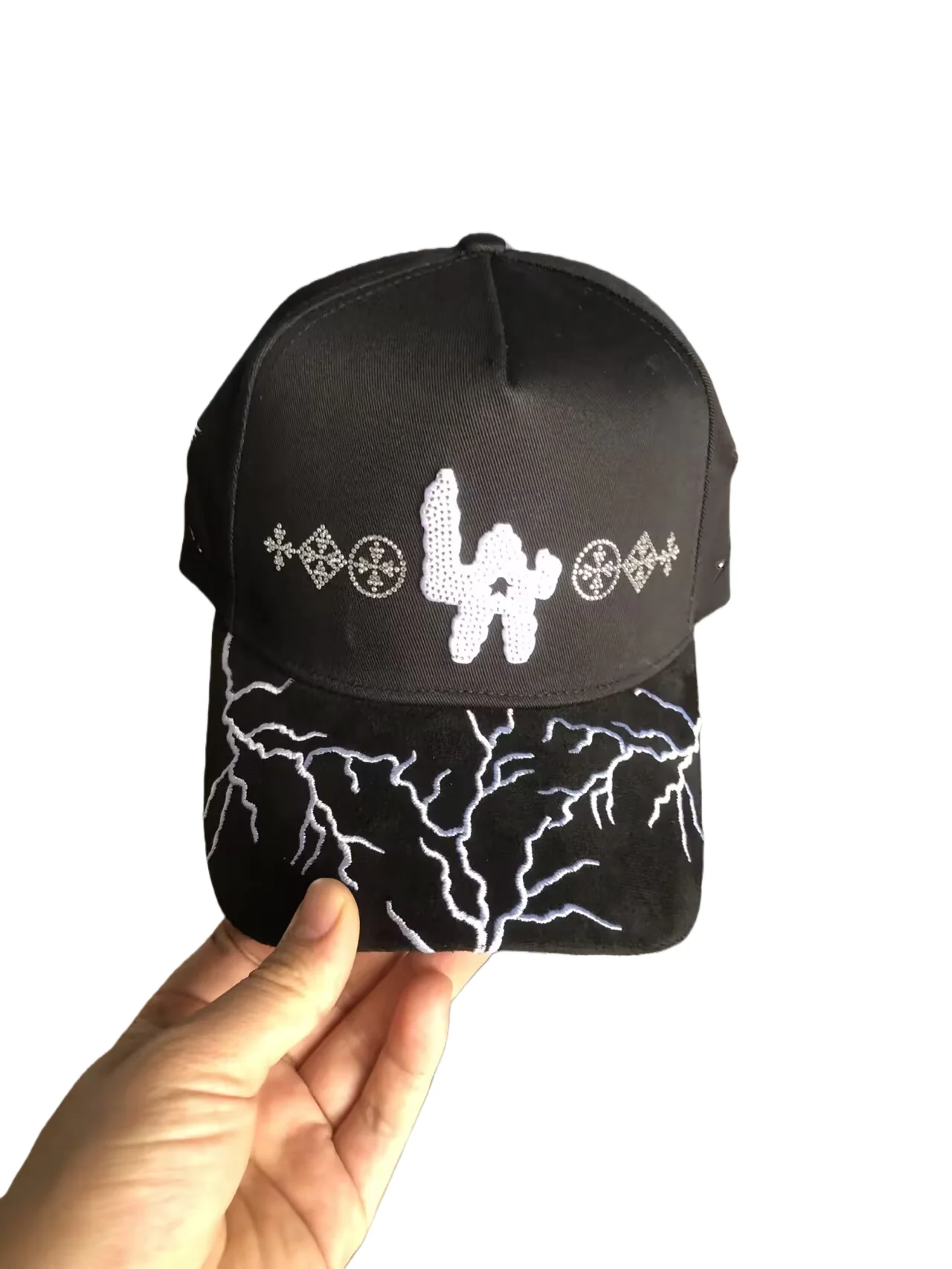 SD Rhinestone Baseball Cap for Women Men Fashion Hip Hop Snapback Hat