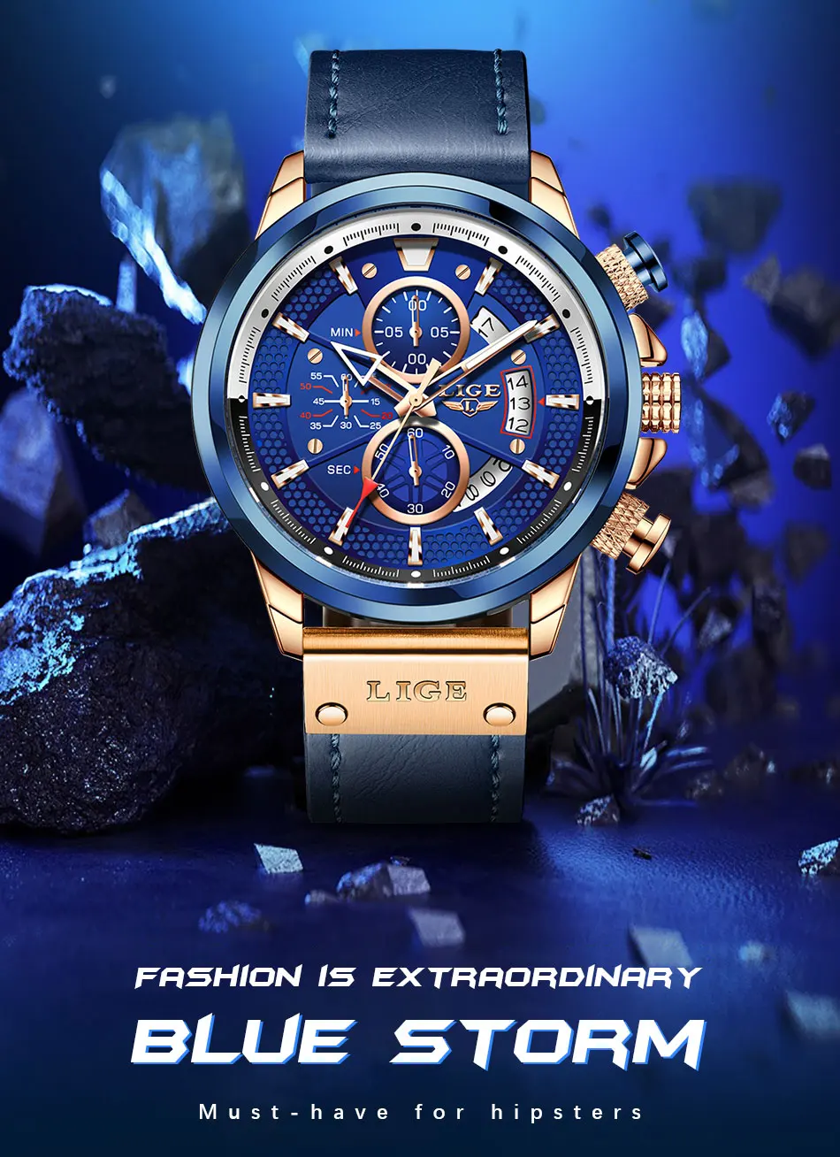 Lige 8938 Chronographe Montre-bracelet Bleu En Cuir De Luxe Montre À Quartz  Pour Moi 2021 - Buy Montres Hommes Poignet,Sport Hommes Montres  Reloj,Lumineux Preuve De L'eau Montres Product on Alibaba.com