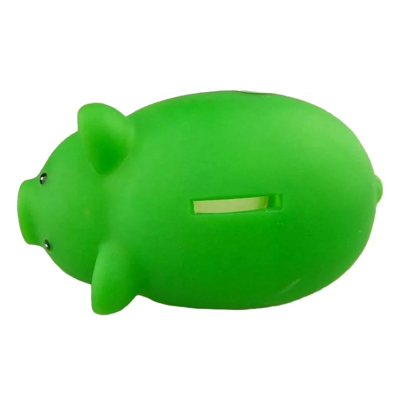 Promotional Custom Plastic Pvc Piggy Banks Money Box Banks Green Piggy