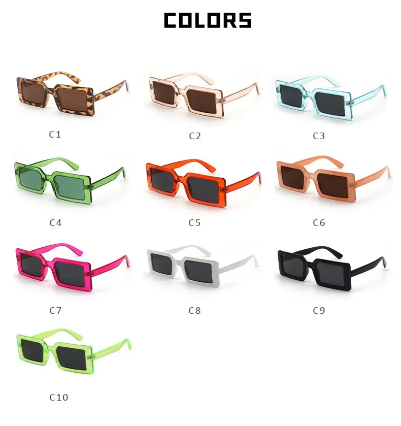Free Sample Custom Logo Ladies Plastic Square Fashion Sunglasses Multi ...