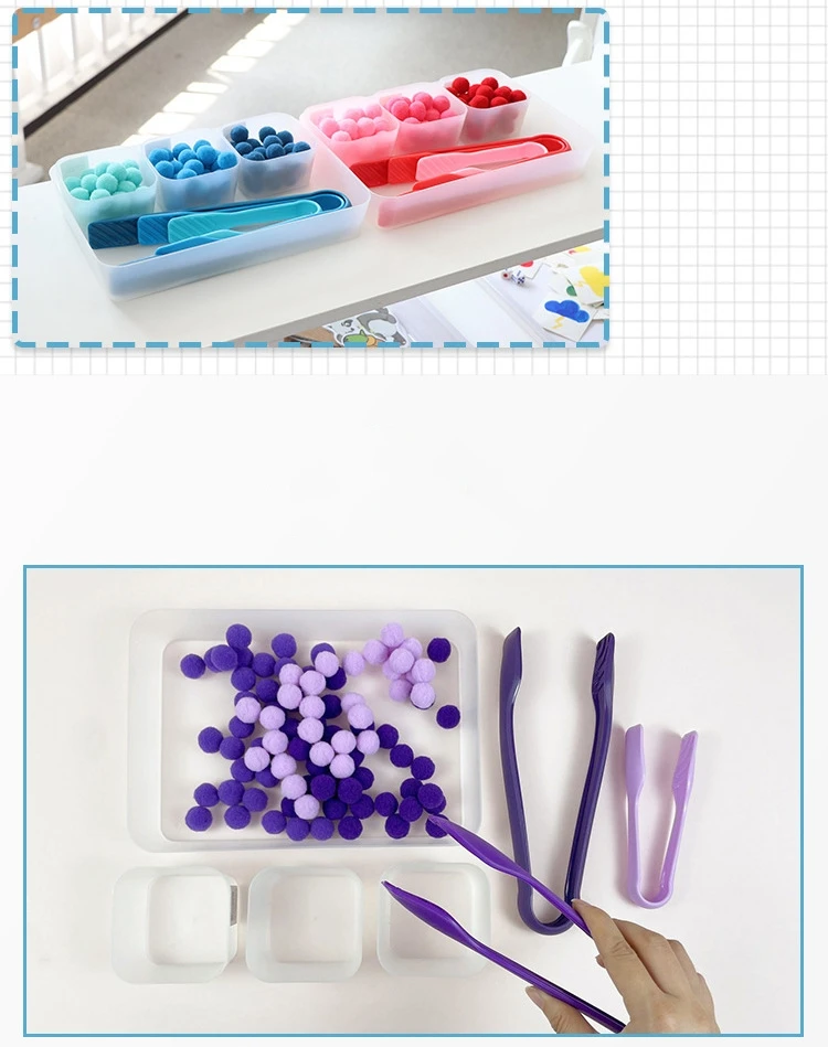 Waldorf Montessori Inspired Color Sorting Activity with Tong Tray for ...