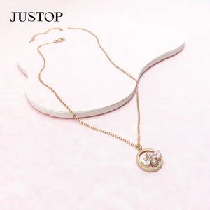 Wholesale Summer Simple Bee Diamond Brass Clavicle Pendant Necklace Gold Link for Couples' Anniversary Wedding Jewelry Gifts