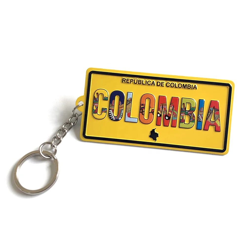 High Quality Colombia Souvenirs Keychain Customizable Keychain Aluminum ...