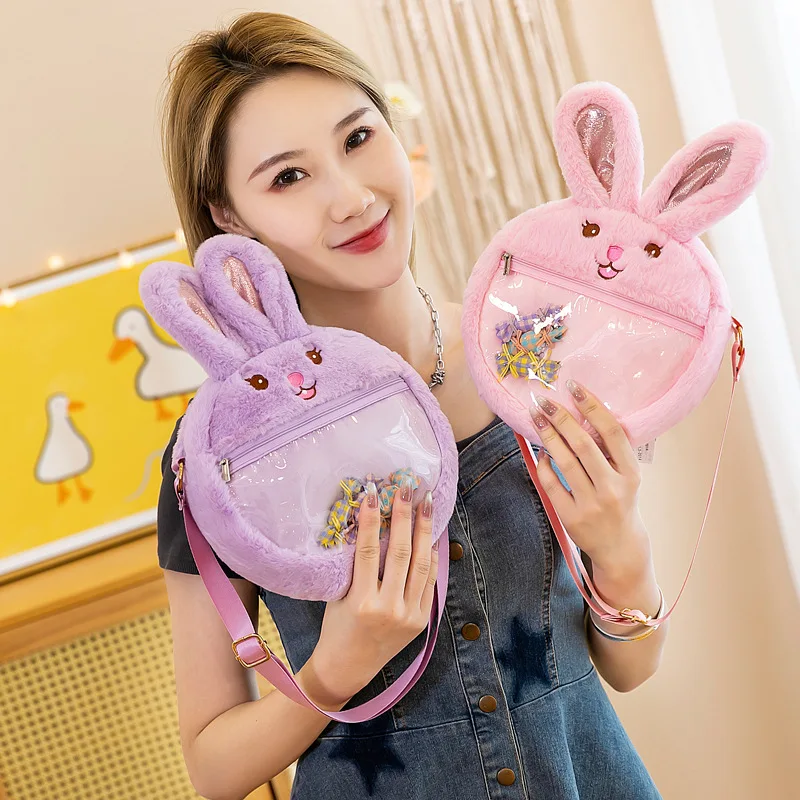 Candy Bunny Plush Toys Chain Backpack Messenger Bag Girly Rag