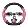 Cuero perforado + Fibra de carbono + Costura con raya rosa