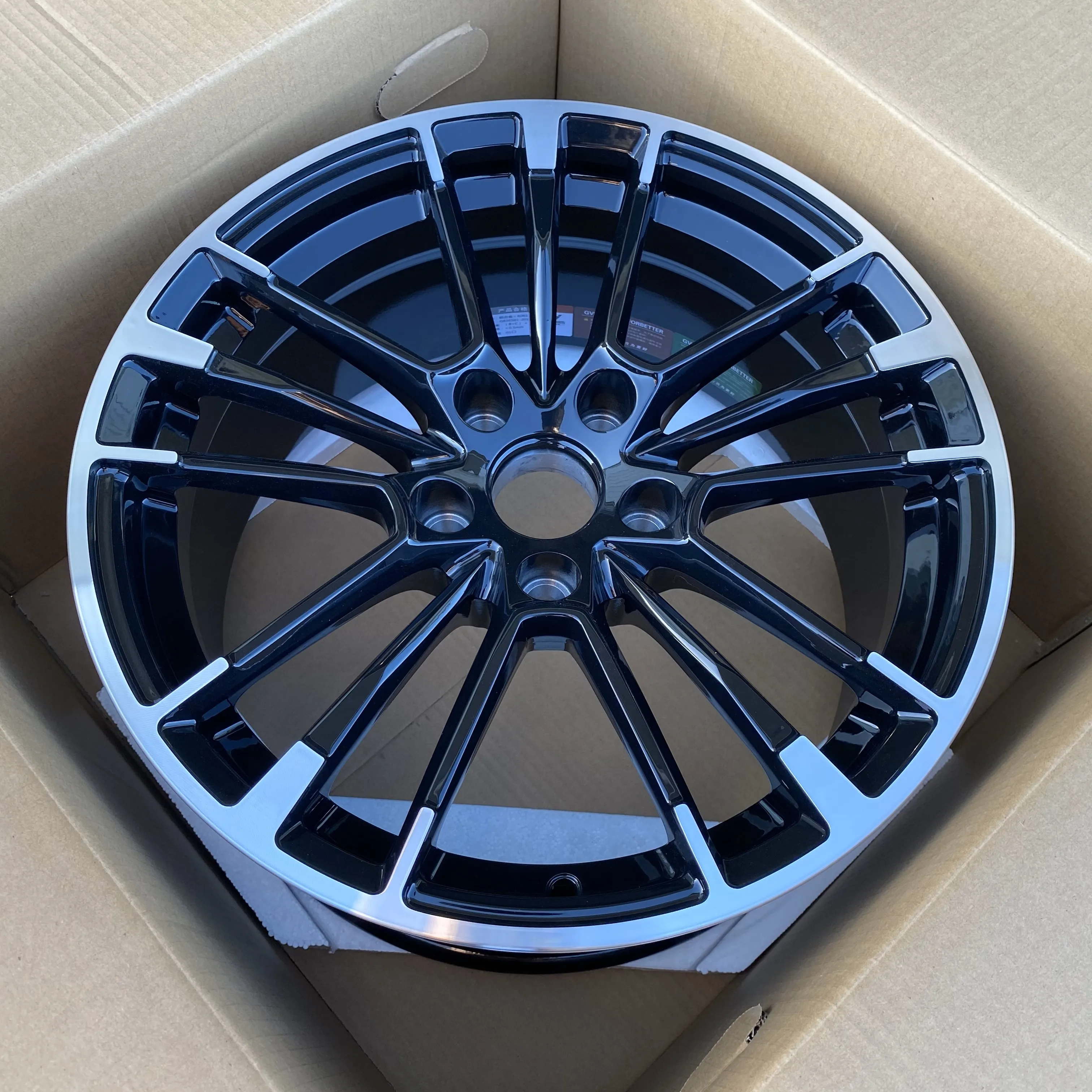 GVICHN gloss black CNC finished forged wheels 16 - 26 inch aluminum alloy rims 5x112 5x114.3 5x120 wheel hub