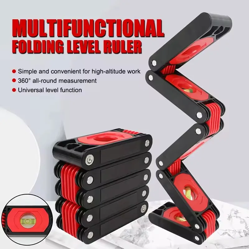 Foldable Level Accurate 3/4/5/6 Sections Multi Function Magnetic Folding Level Measuring Tool Multi Angle for Home Improvement