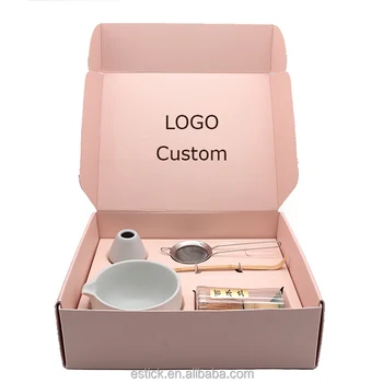 EsticK pink Matcha Chasen Set Cartoon Keycaps Matcha Tea Set Ceremonial Grade Whisk With logo Matcha Tea Whisk Set