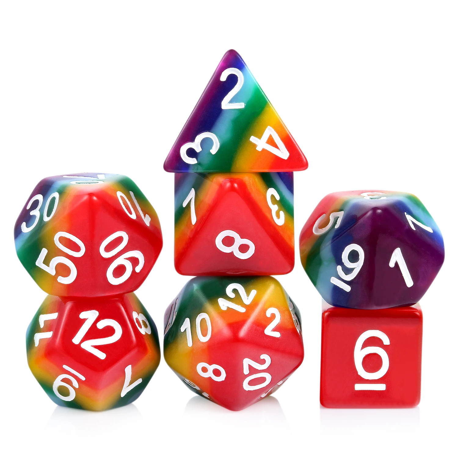 Factory Wholesale D&d Role Playing Games Dnd Resin Dice Rainbow For