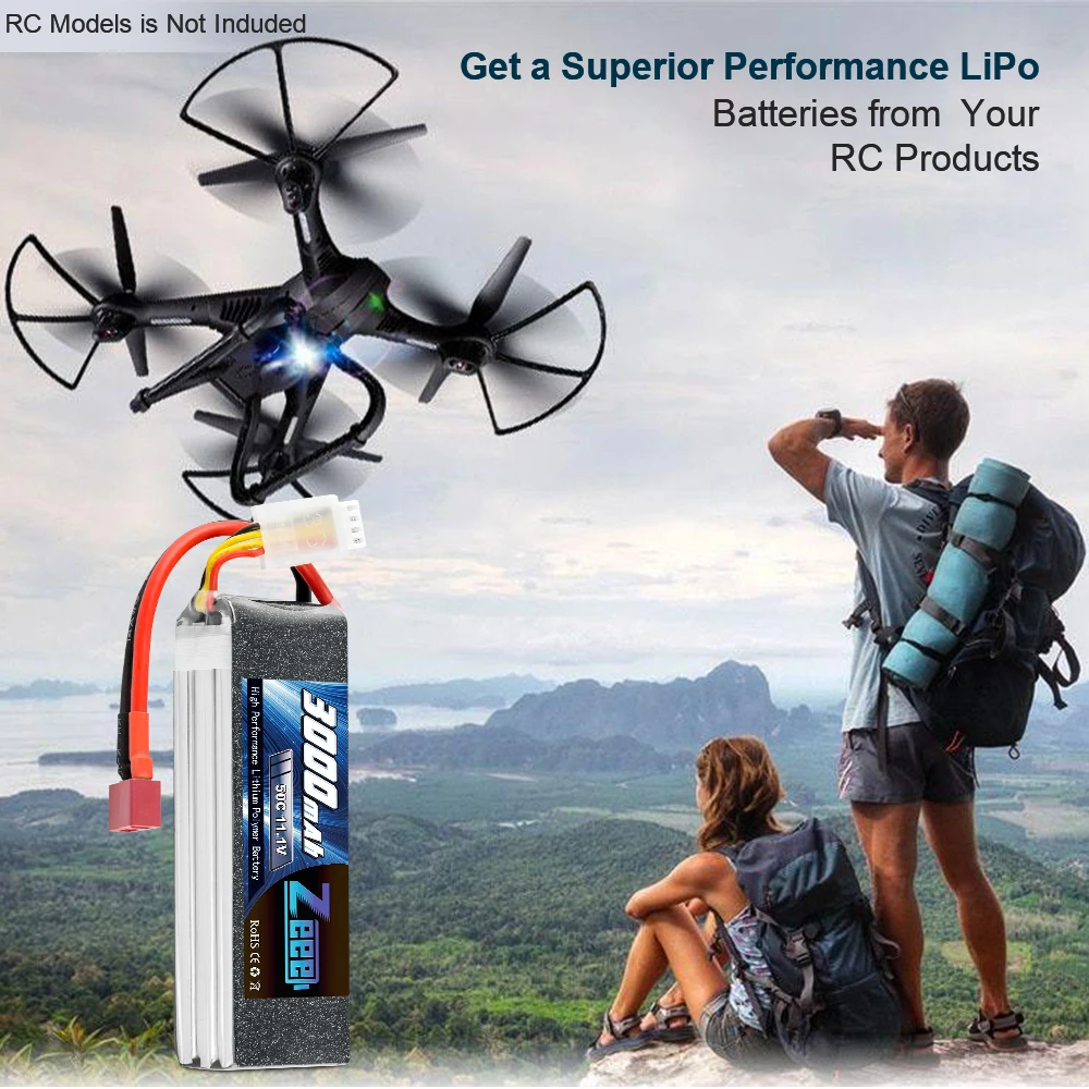2units Zeee 11.1V 50C 3000mAh 3S Lipo Battery Softcase Battery With Deans Connector For Rc Helicopter Rc Airplane Car Truck Boat Fpv Drone Battery