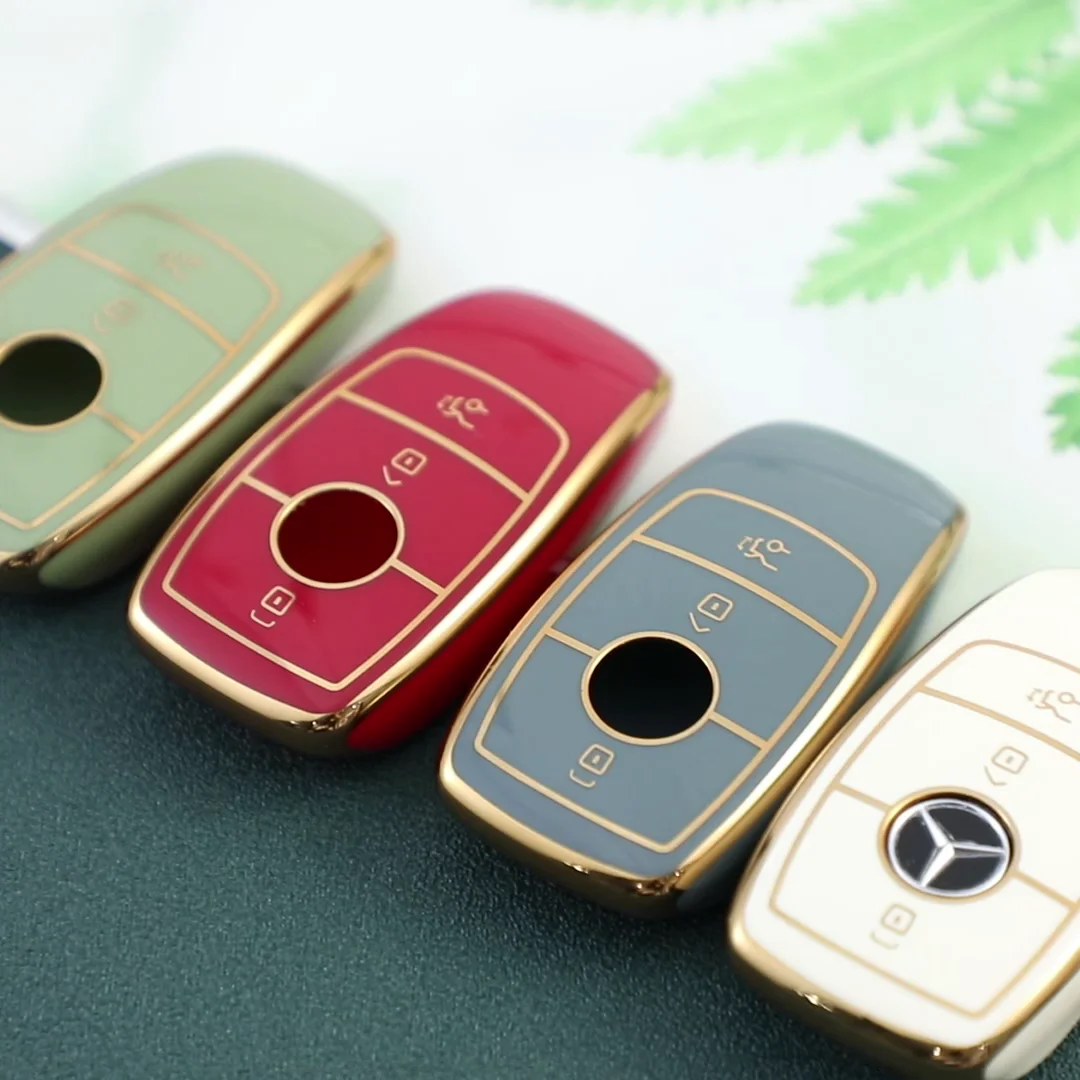 Gold Line Car Remote Key Case Fob for Mercedes Benz E S GLE