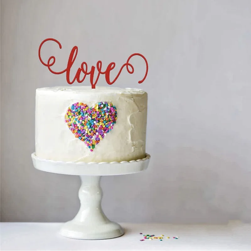 product happy valentines day acrylic cake decoration valentines day acrylic baking cake topper-3