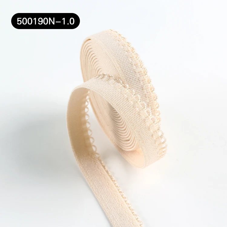 10mm High Elasticity Nylon Facing Picot Underwear Waistband Knitted Elastic Tape for Bra