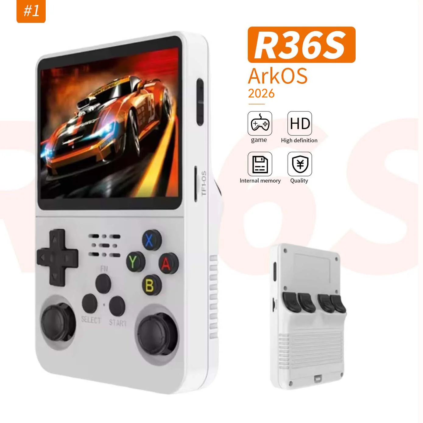 R36S レトロ携帯ゲーム機 Linuxシステム 3.5インチ画面 ポータブル