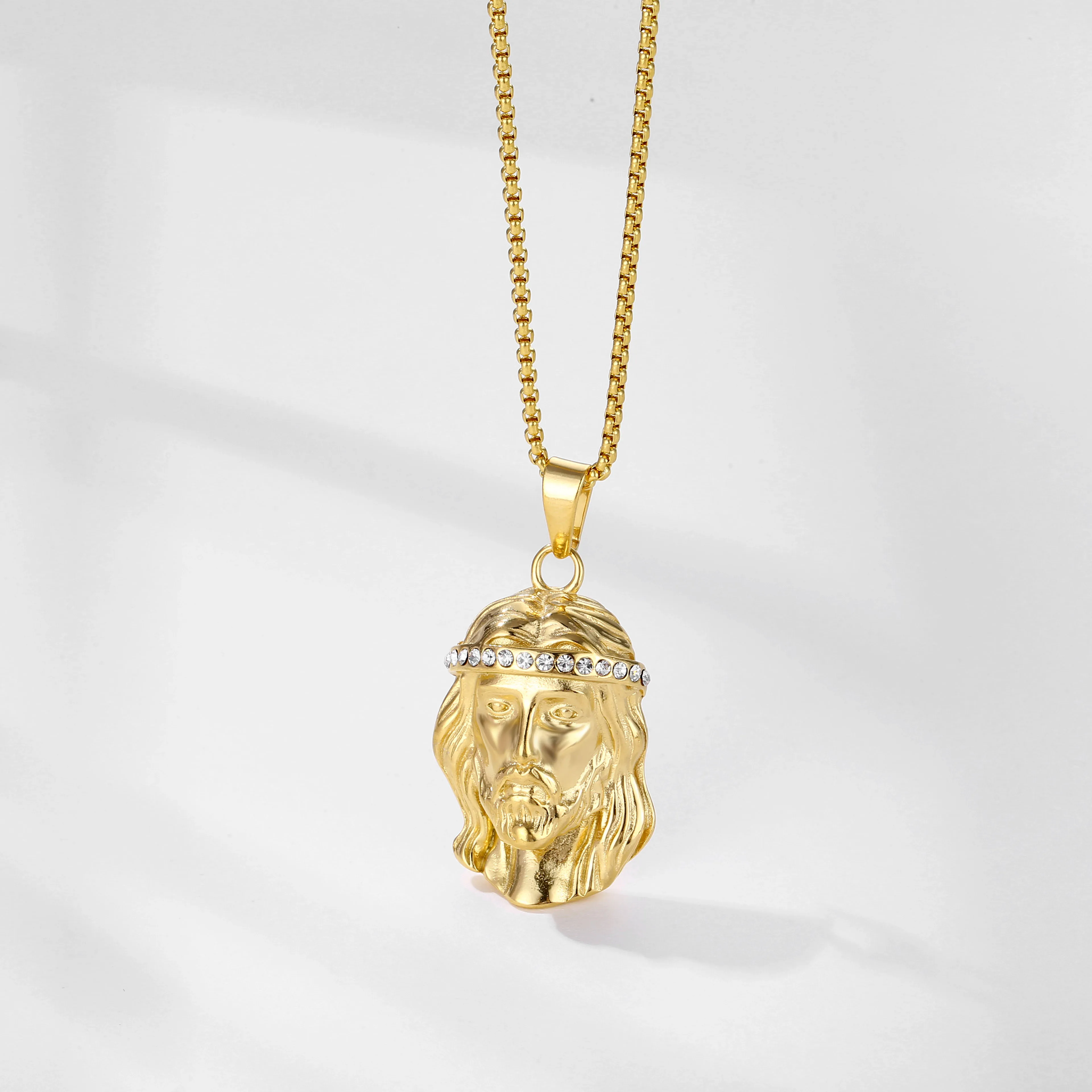 18k Gold Plated Jesus Cross Pendant Necklace For Men, Customizable Oem