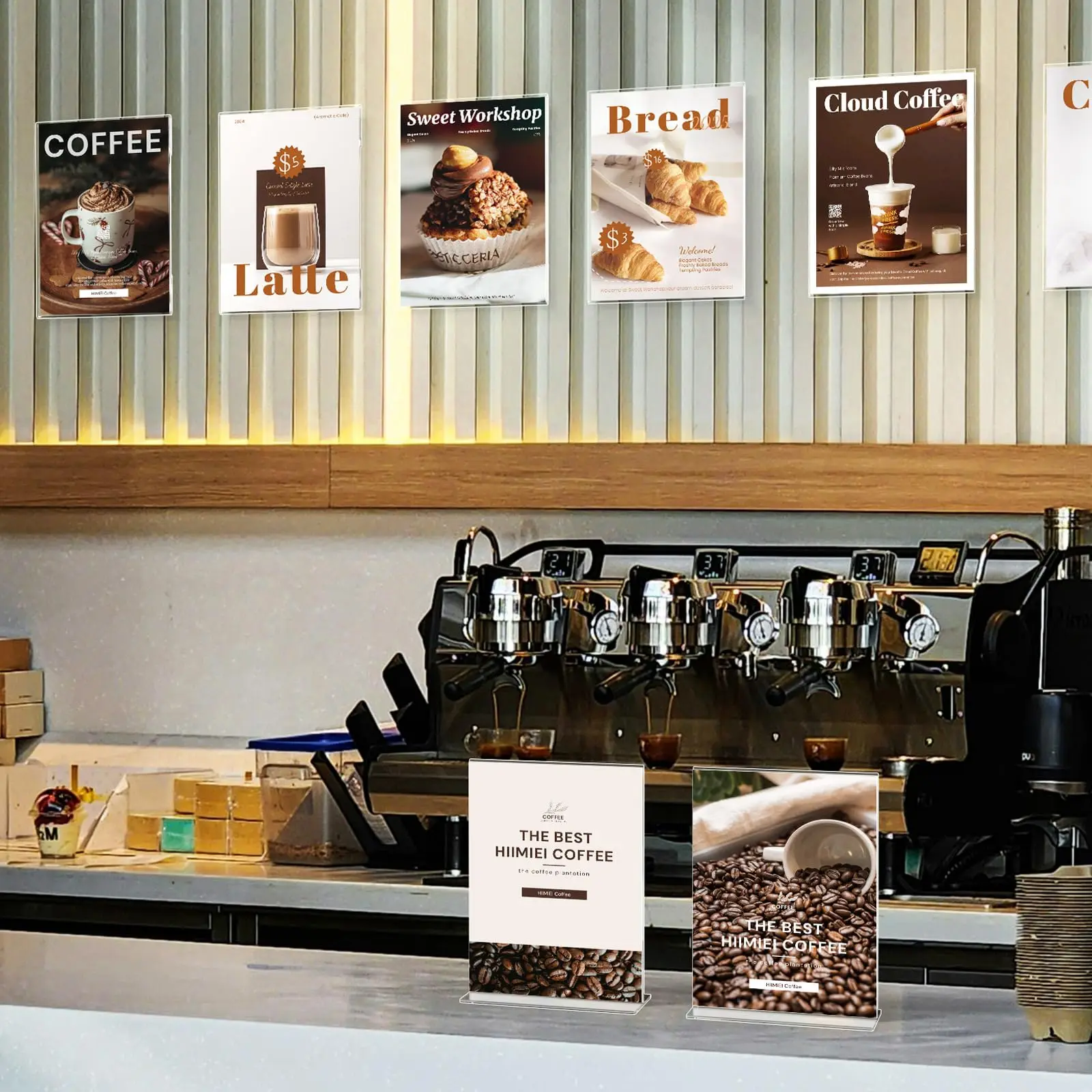 Customized A4 A5 A6 Sign Holder with Double Sided Tape for Store Restaurant Clear Acrylic Wall Mount 8.5x11inch Sign Holder factory