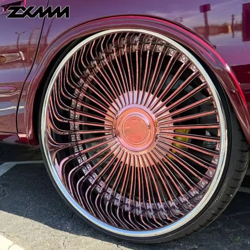 Custom Forged 2-Piece Mesh Design High Performance Black 6061-T6 Aluminum Alloy Wheels New