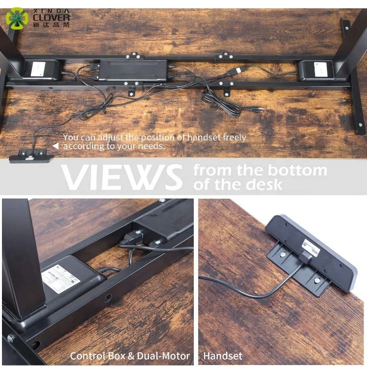 Dual Motorized Double Motor Study Table Sit Stand Ergonomic Electric Height Adjustable Modern Office Desk - Image 3