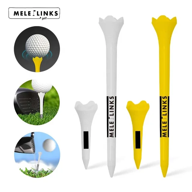 Melelinks Durable OEM 4 Prongs Golf Tees Cheap Custom Logo 2 3/4 Inches Plastic Golf Tees