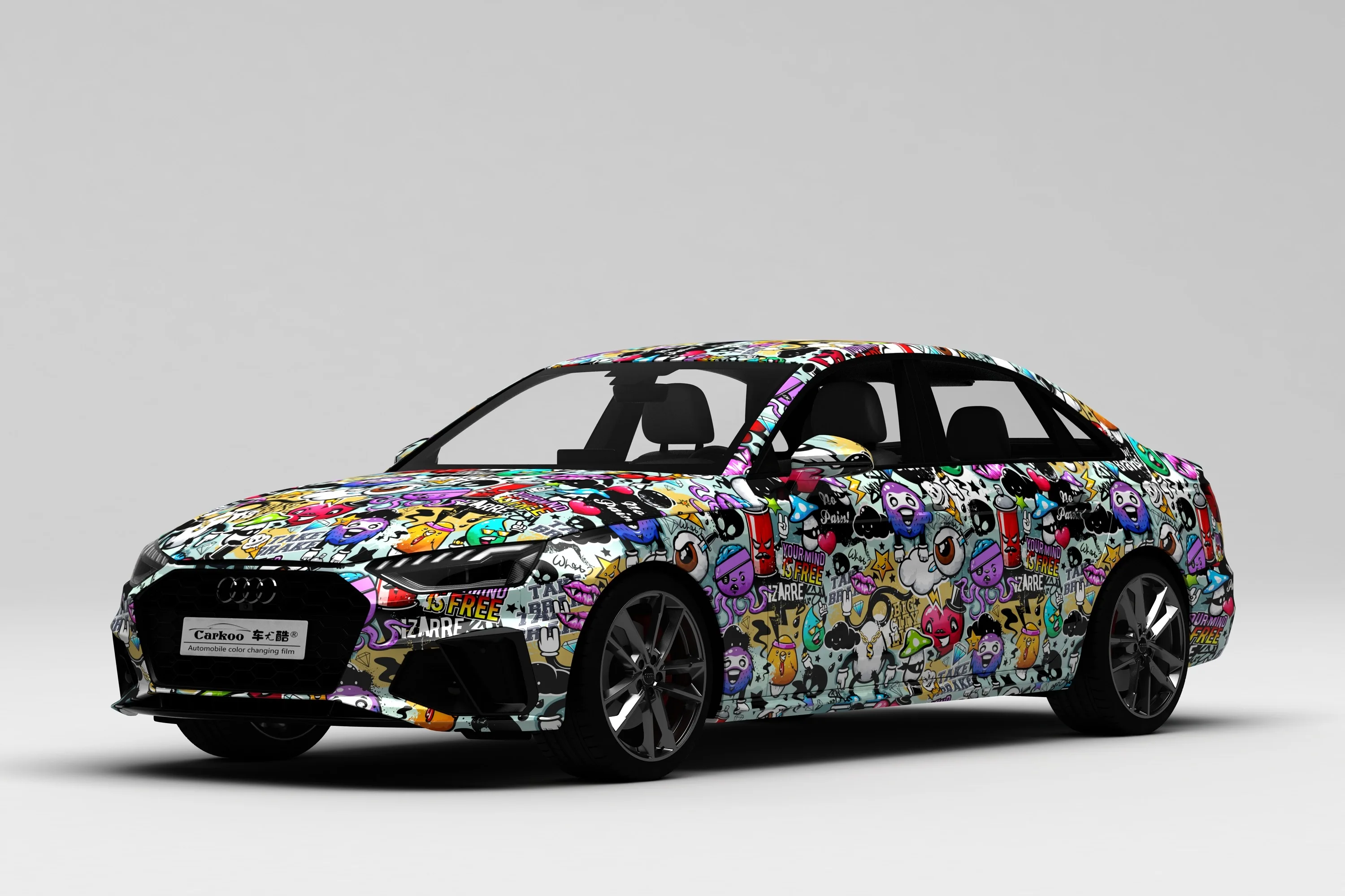 Free Design Pattern Factory Wholesale Price PVC Diy Glossy  Car Body Vinyl Graffiti Pattern Car Vinyl Wrap
