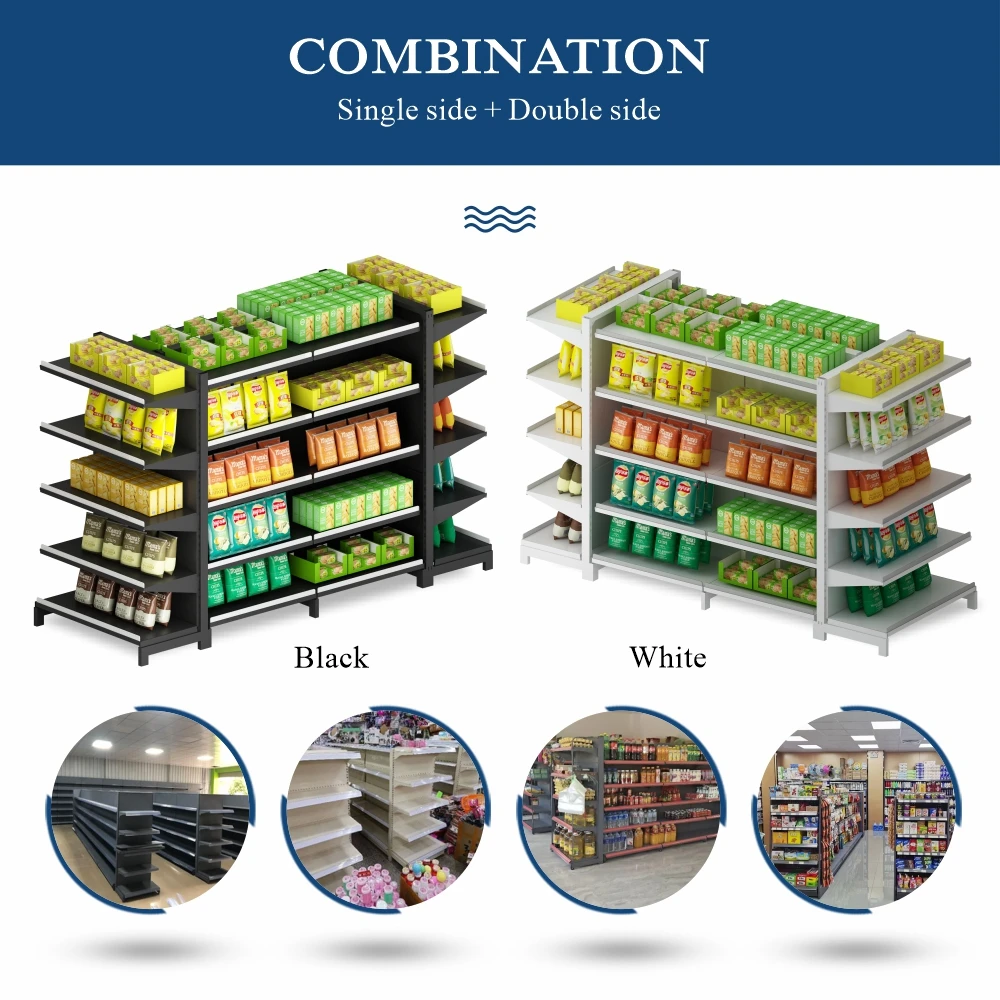 Customized Shop Commercial Shelves Super Market Racks Gondola Shelving