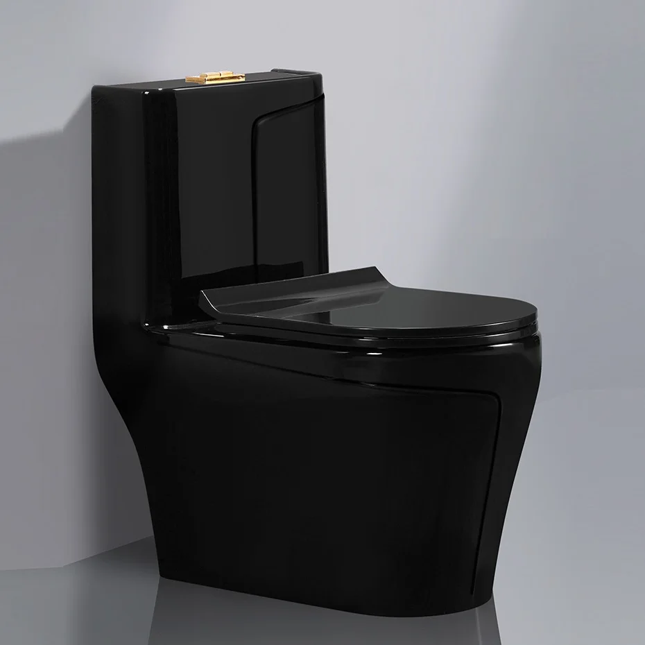 Easy Clean Classic Floor Ceramic Black Toilet Bowl With Design - Buy ...