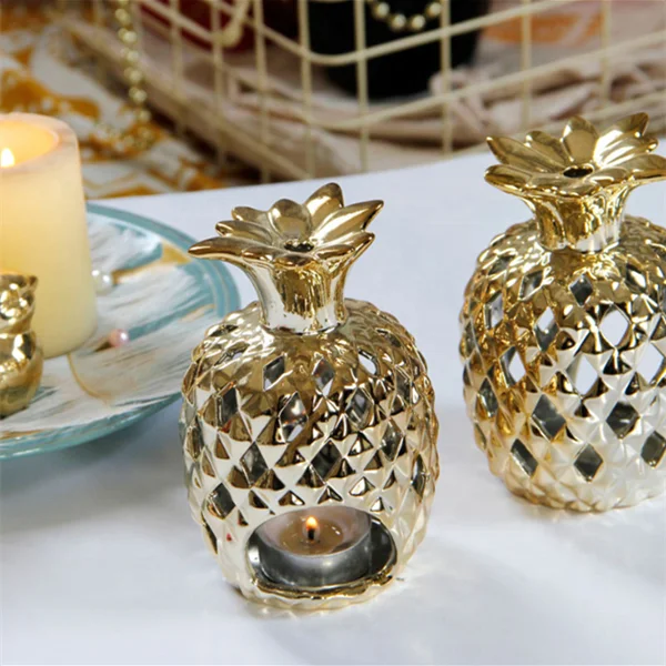 Promotion Modern Design Ceramic Candlestick Pineapple Shape for Bedroom Decor Interior Decoration