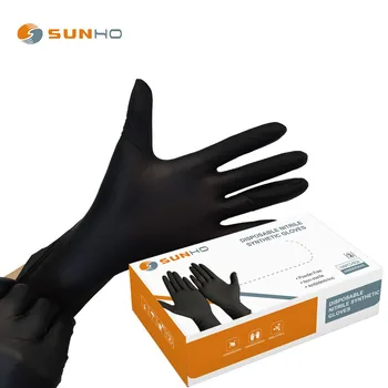 Sunnyhope Black Touch gloves tattoo beauty make up powder free latex glove nitrile PVC Vinyl safety exam work gloves