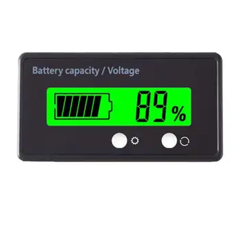 LCD Display Green Backlight Waterproof Monitor Gauge Digital Voltmeter Testers for 2S-15S Lithium Battery Lead-Acid Batteries