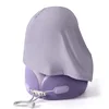 Purple hooded water droplet U-pillow