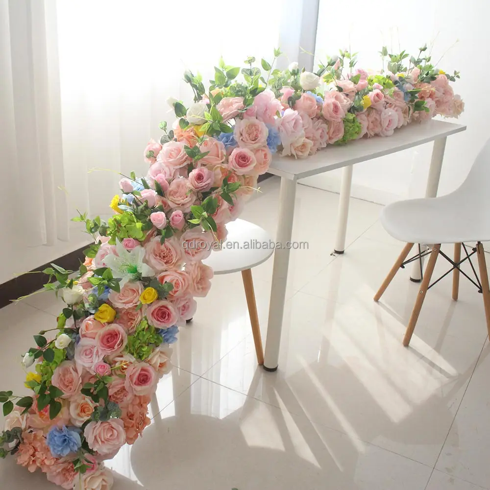 Hot Sale Table Centerpiece Flowers Runner Floral Artificial Flower