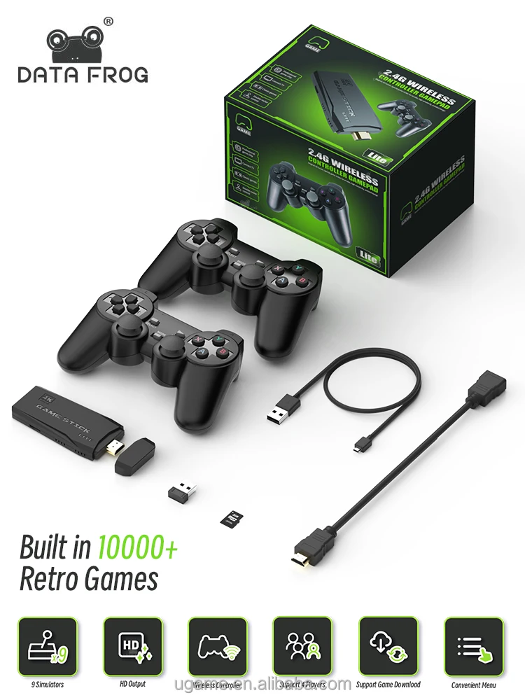 Data Frog Y3 Lite Retro Video Console 10000 Games 4k Game Stick For Ps1 ...