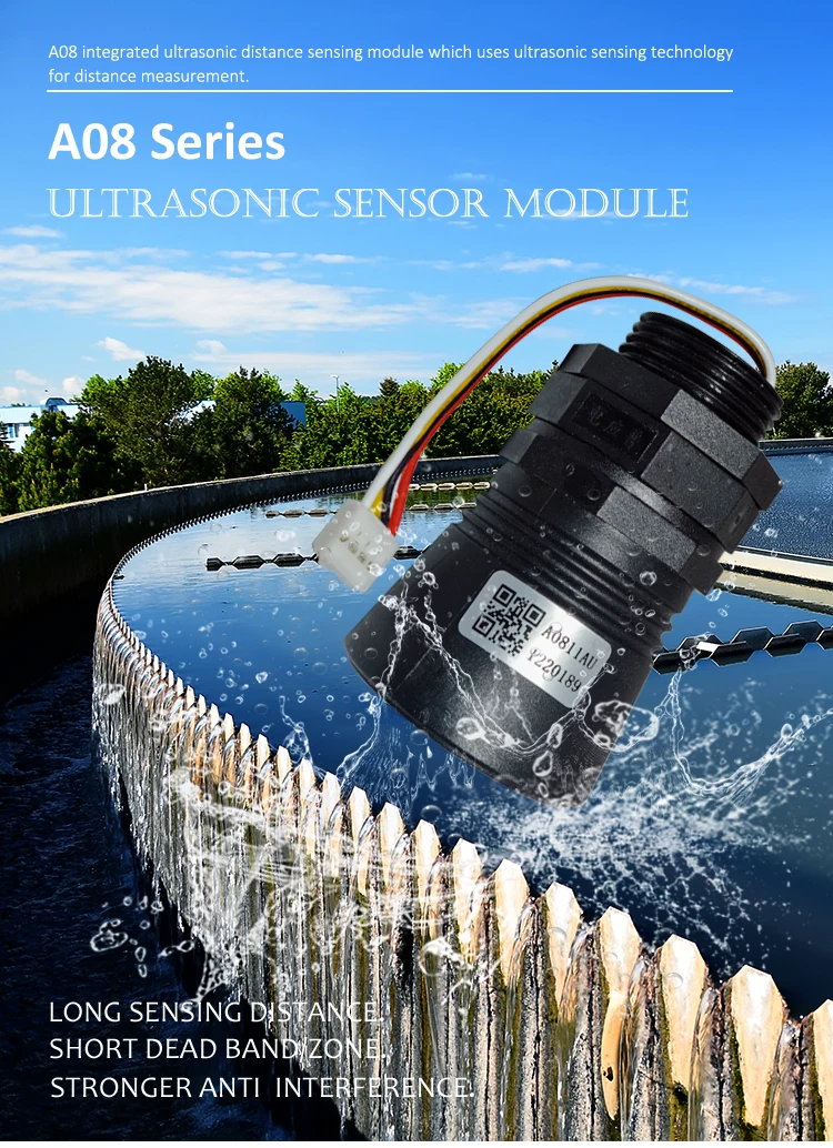 Dyp A08 Water Level And Bin Fill Level Monitoring Narrow Beam Angle Detecting Waterproof 6975