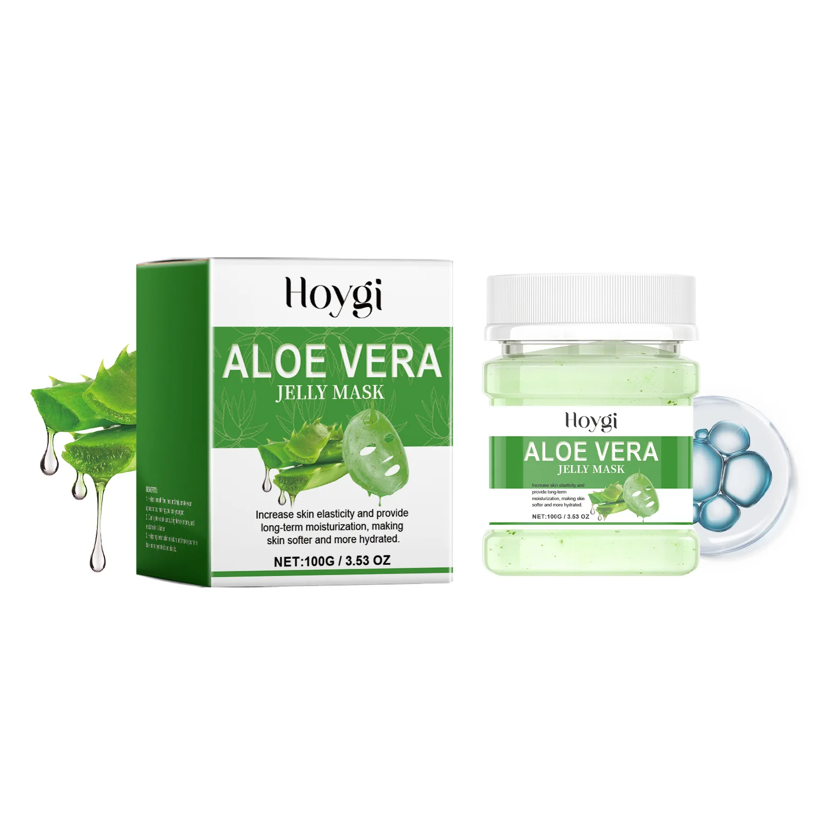 HOYGI Moisturizing Deep Cleansing Soothing Repairing Peel Off Natural Aloe Vera Jelly Facial Mask Powder