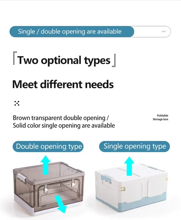 Multifunctional Plastic Storage Container Foldable Stackable Movable Storage Box with Top & Front Open Sundries Organizer factory