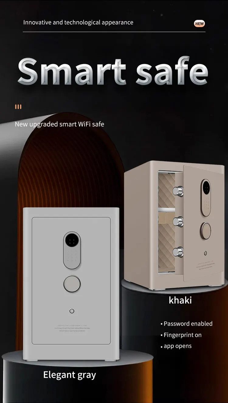 CEQSAFE TUYA APP WIFI Home Safe Box Steel Household Security Box Intelligent Anti-theft Alarm Fingerprint Electronic Access details
