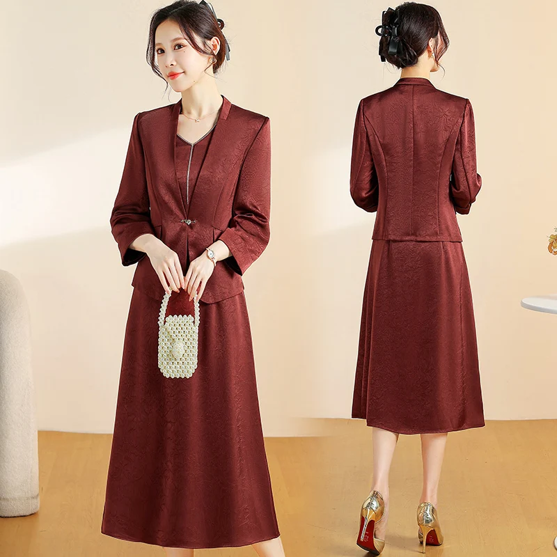 2025 Autumn Fashionable and Stylish Skirt Set Jacket, V-Necked Skirt, Skirt Set - Two-Piece Set
