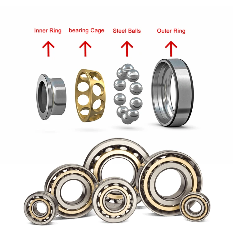 専用のリング 17*35*14 Mm Radial Double Row Angular Contact Ball Bearings