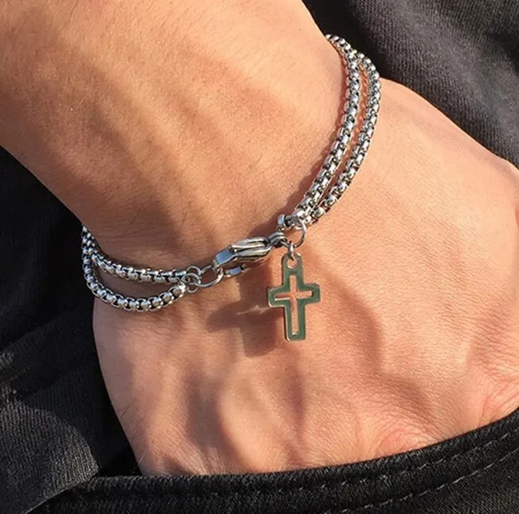 Cross charm for fashion bracelet