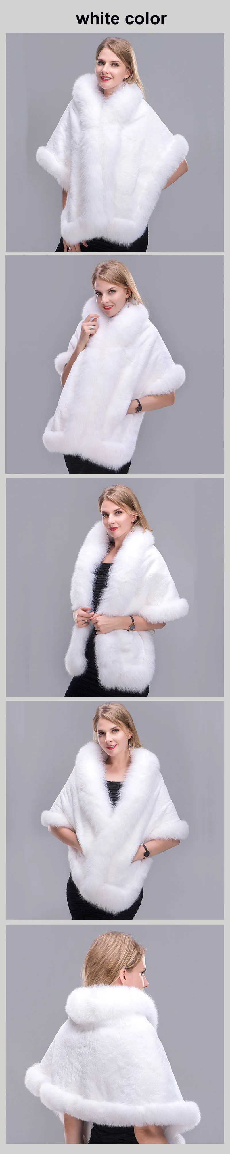 real fur shawl white 00