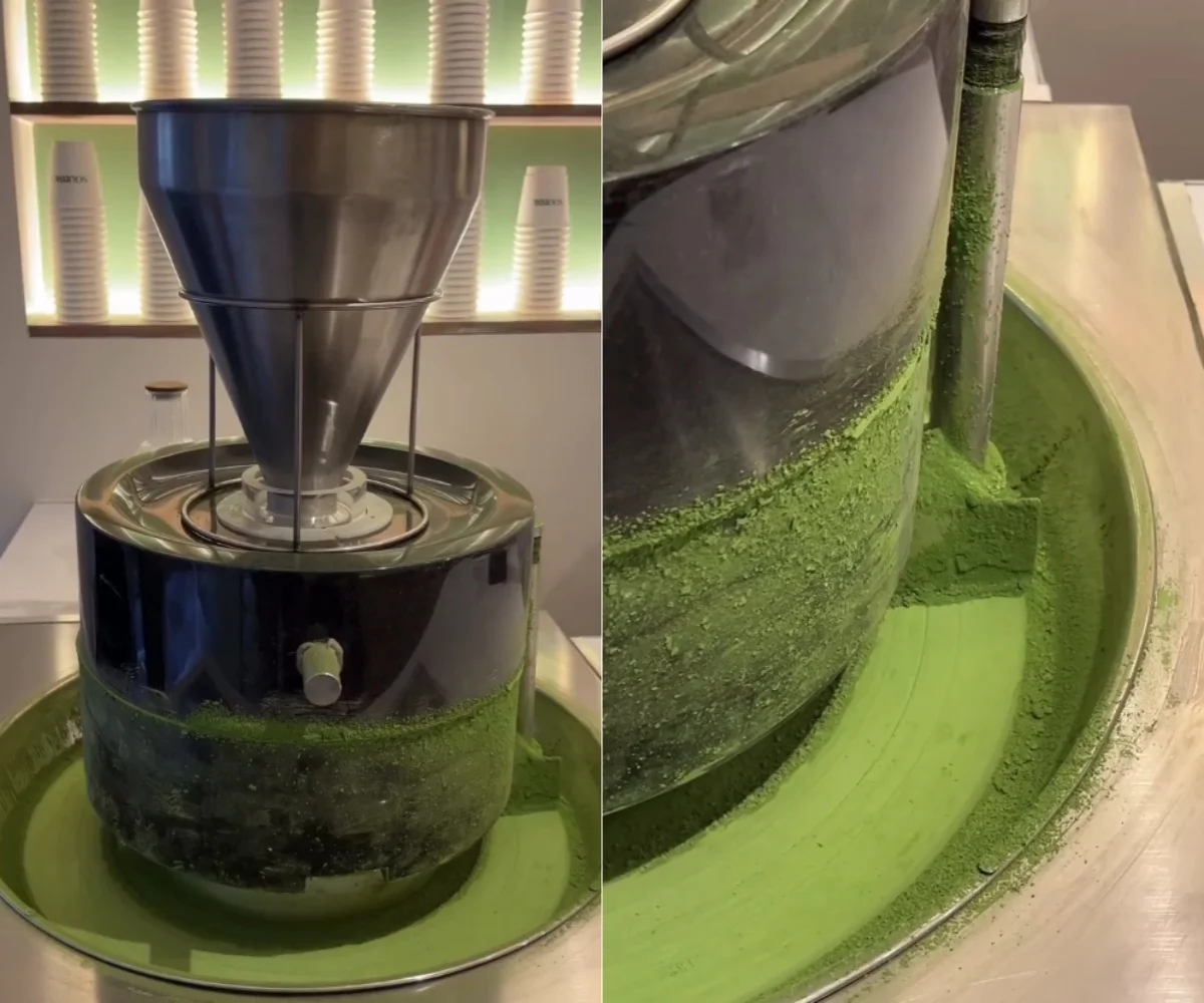 MARUKYU お茶の力 電動茶葉粉砕機 業務用電動抹茶石臼グラインダー、日本製花崗岩茶粉研磨機、抹茶粉砕機