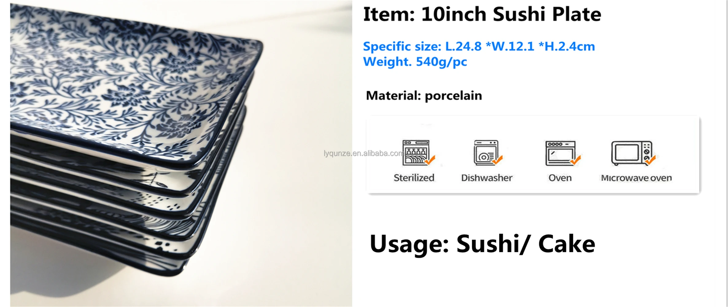 Wholesale Cheap Ceramic Porcelain Black Sushi Rectangular Plates Buy