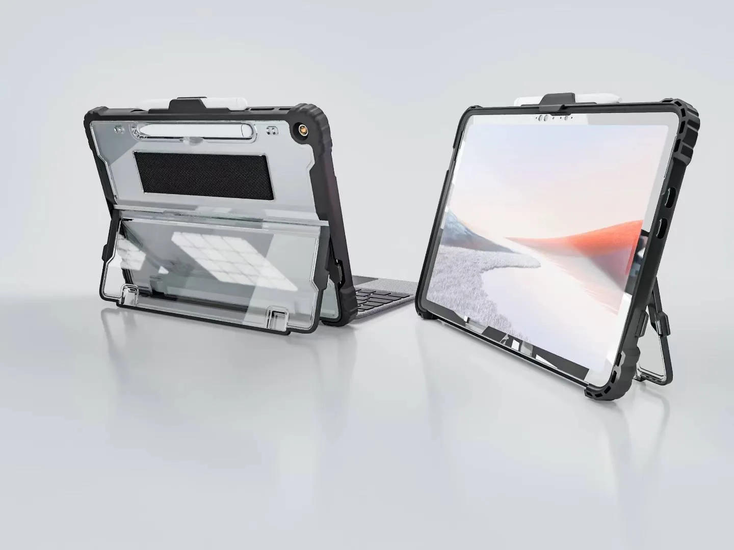 product laudtec protective cases for microsoft surface pro 12 inch shockproof back cover removable hand grip belt shoulder strap pbk297-6