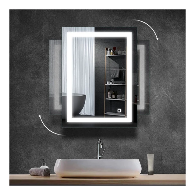 HIXEN 18-5 LED Backlit Bathroom Rectangular Hotel Smart Mirror Spiegel Beauty Led Fog Free Touch Screen Dresser Mirror