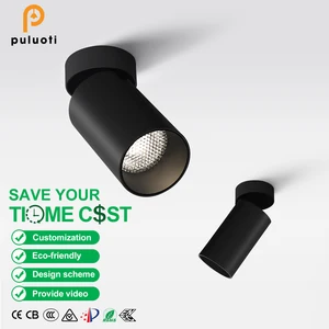 PULUOTI Custom Made DALI TRIAC Dimmable Smart Control CCT Led Ceiling Light Spot Light Surface 12W Spotlights Downlight Black