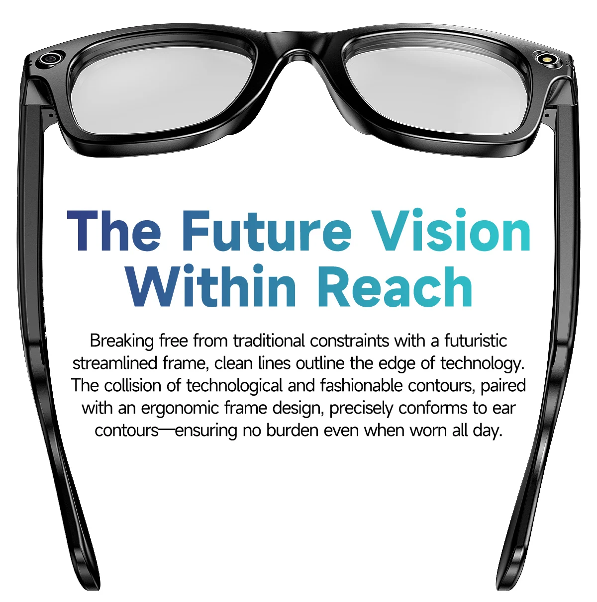 Smart Glasses with Camera ENC Noise Reduction WiFi Image Transmission AI Chatgpt Smart Glasses with Camera and BT Call