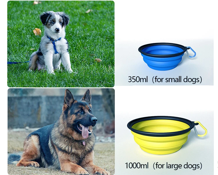 Customizable Travel Portable Dog Bowl Foldable Silicone Pet Dog Bowl