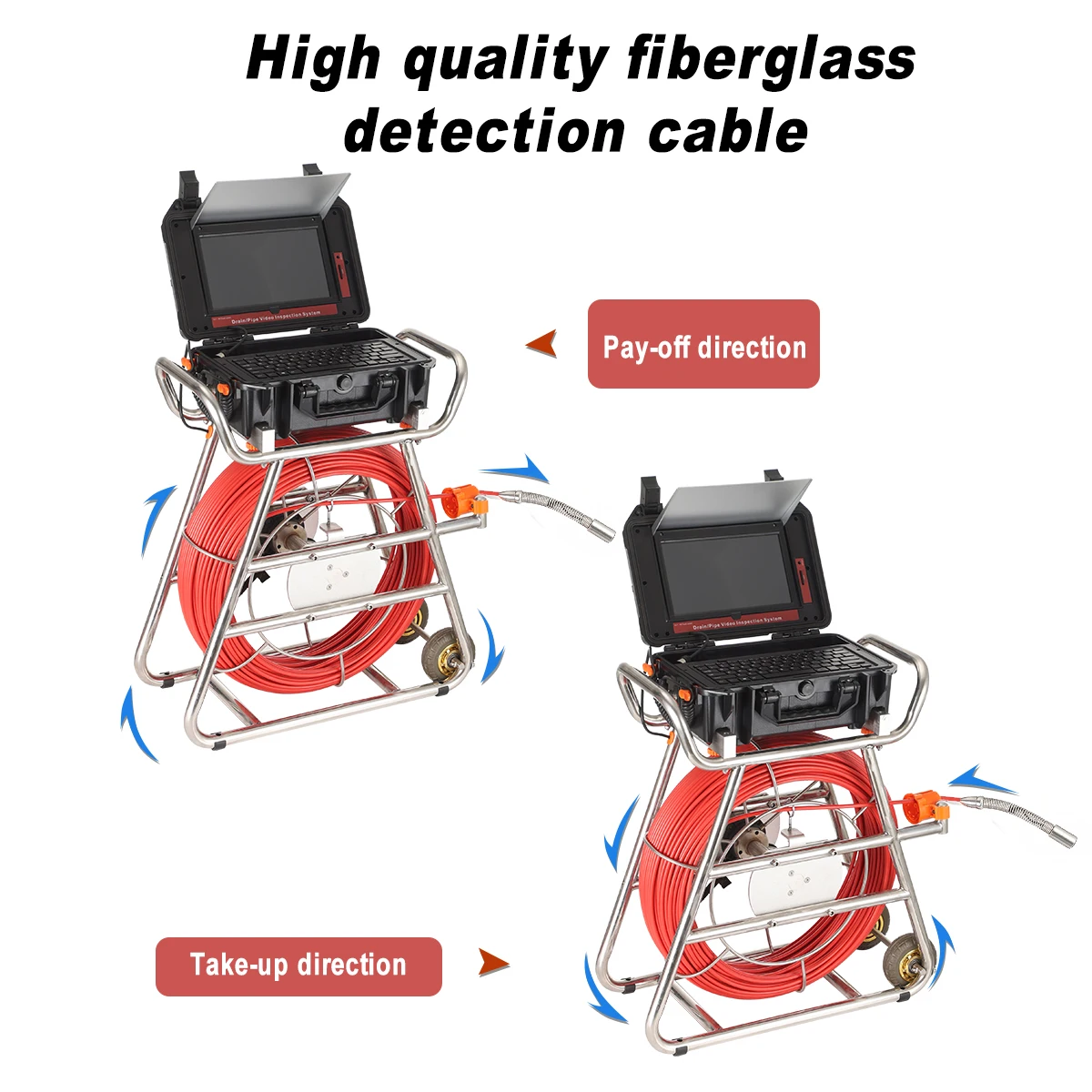 Pipe Camera 10.1inch1080P Touch Screen 512Hz Transmitter Self-leveling Sewer Video Camera Meter Counter Inspection Camera Pipe With Locator supplier